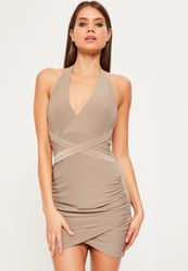 32002142_nude-halterneck-wrap-waist-mini