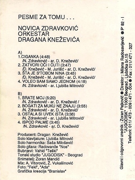 Novica Zdravkovic 1992 Brate moj zadnja